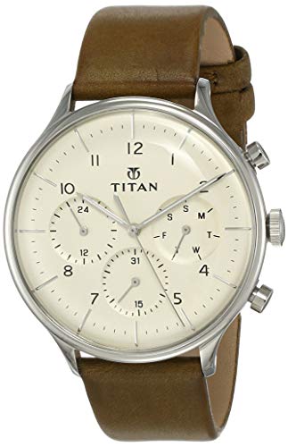 Titan Light Leathers Analog Beige Dial Men's Watch-90102SL02 / 90102SL02/NP90102SL02