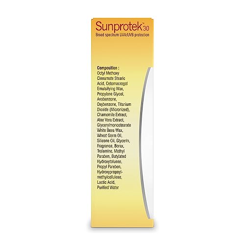 Salve Sunprotek Broad Spectrum Sunscreen with SPF 30+ Body & Face Lotion Protects from Harmful UVA/Uinish, Repairs Sun Burn Sun Tan - 50 ML(Pack of 1)