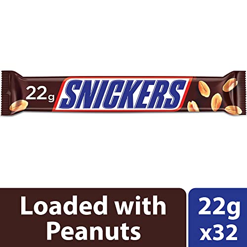Snickers Peanut Filled Chocolates - 22g Bar (Pack of 32)