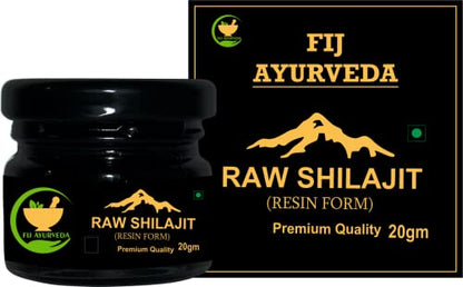 FIJ AYURVEDA Pure Ayurvedic Raw Shilajit/Shilajit Resin (Semi Liquid) Supports Power & Performance - 20Gm (Pack of 1)