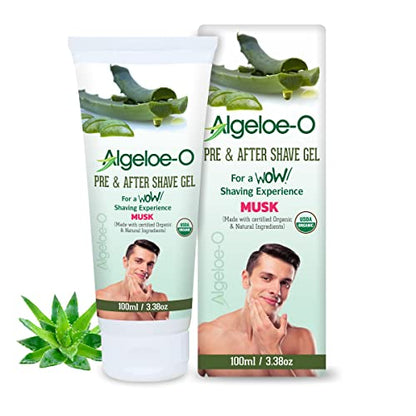 ALGELOE-O Pre & After Shave Gel For Men (Aloe barbadensis)- 100ml