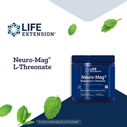 Life Extension Neuro-Mag Magnesium Threonate, Tropical Punch, 3.293 Ounce