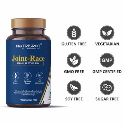 NUTRISROT Joint-Race Ayurvedic Supplement for Joint Pain Relief & Cartilage Repair Support with Bosn for Improving Joint and Bone Health| Men & Women