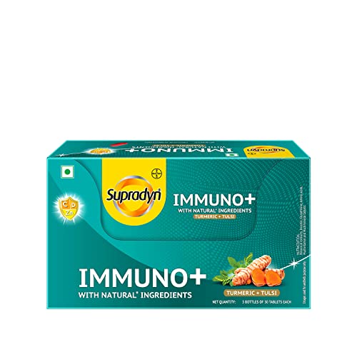 Supradyn Immuno +, Multivitamin, Natural immunity booster with Vit C, Vit D, Zinc blend of Tulsi, Turmeric, Shatavari, Ashoka (Pack Of 3)