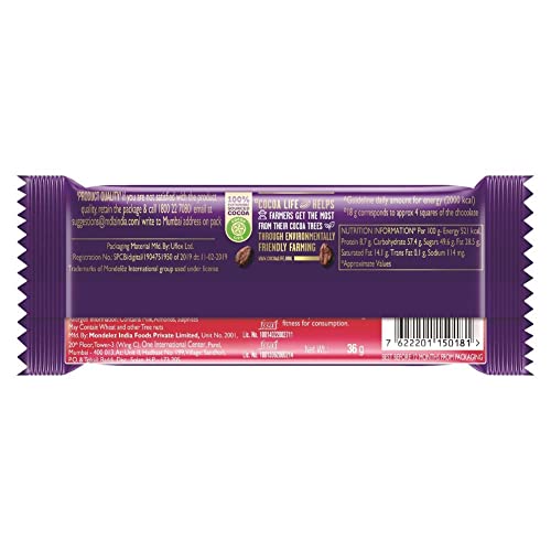 Cadbury Dairy Milk Fruit & Nut Chocolate Bar, Pack of 12 x 36g