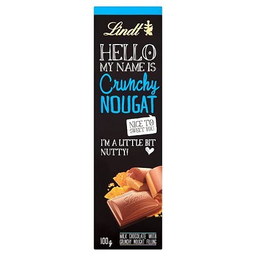 Lindt Hello Crunchy Nougat Milk Chocolate Bar Pouch, 100 g