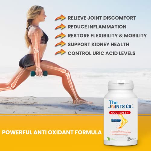 The Joints Co Gout Ease Plus, Advanced Uric Acid Cleanse formula 60 Veg Tab-1 Mth Dose