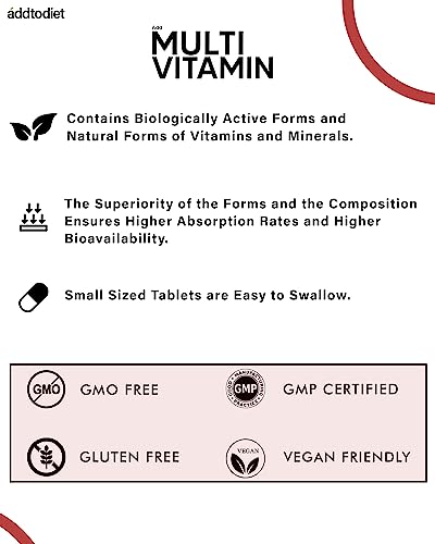 Addtodiet Multivitamin for Men & Women - 100 Tablets (Veg) | 34 Vital Ingredients with Pre & Probiotm Picolinate | Immunity, Skin Health, Antioxidants