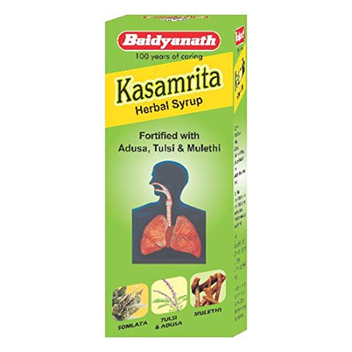 Baidyanath Kasamrit Herbal Cough Syrup - 100 ml With Goodness of Adusa, Tulsi & Mulethi