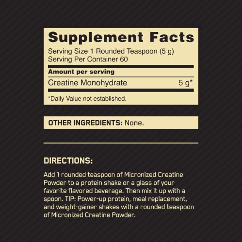 Optimum Nutrition Micronized Creatine Powder - 250 Gm, 83 Serves, Unflavored
