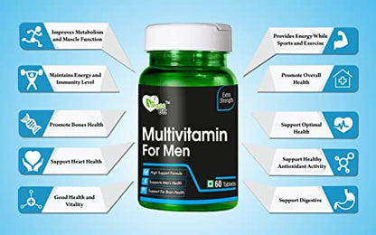 Vegan bit Multivitamin for Men (Vitamin and Minerals) | Anti-Oxidants, Energy, Metabolism, Immunity and Muscle Function - 60 Tablets