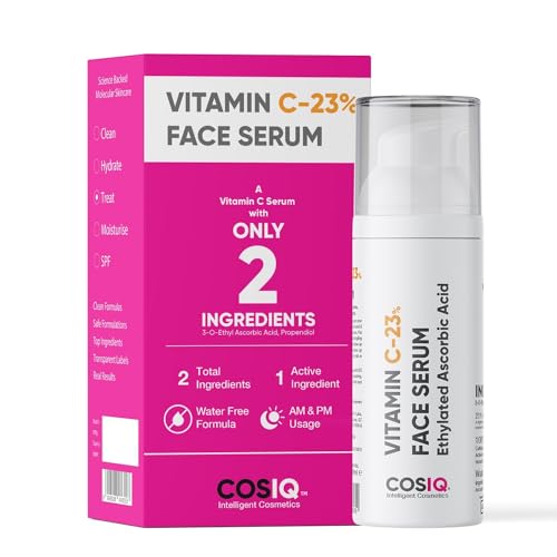 CosIQ 23% Vitamin C Face Serum for Glowing Skin | Highly Stable | Brightening Vit C Formula For Men and Women | 30ml