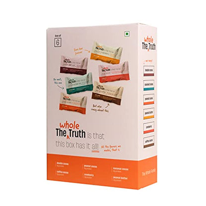The Whole Truth - Protein Bars | Pack of 12 x 52g each | Nutritional Healthy Snacks | No Gluten | Sugarfree & No Artificial Sweeteners