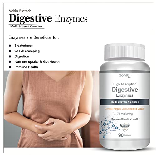 Vokin Biotech Digestive Enzymes - Multi-Enzyme Complex – 90 Capsules - 75mg