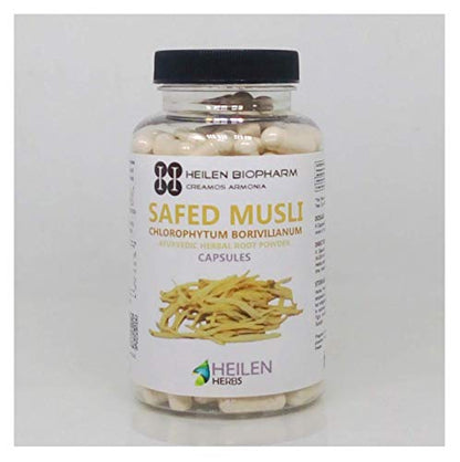 Heilen Biopharm Safed Musli Capsules - 500 mg X 180 Per Bottle I Pack of 1(Chlorophytum Borivilianum) For Energy Boost