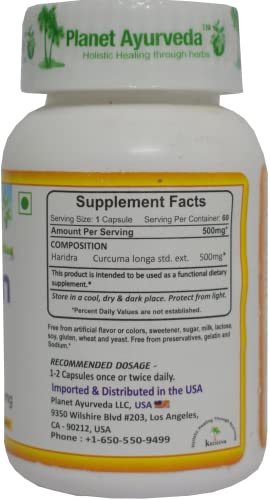 Planet Ayurveda Curcumin Capsules - 60 Capsules, Pack of 1