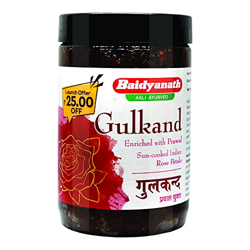Baidyanath Gulkand Gummy Enriched with Prawal Sun-cooked Indian (Rose Petal Jam) - 400gram