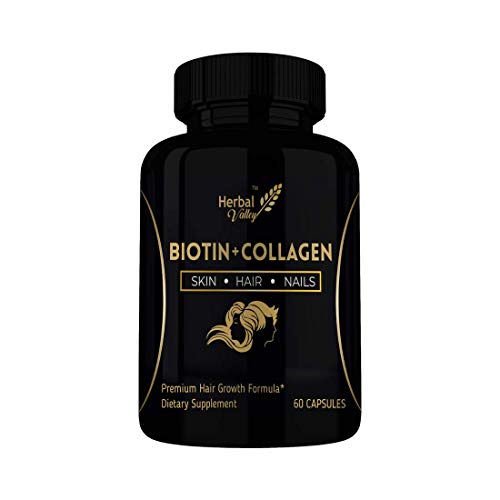 HerbalValley Biotin + Collagen | For Skin | Hair | Nails 30 Mcg Pack of 1