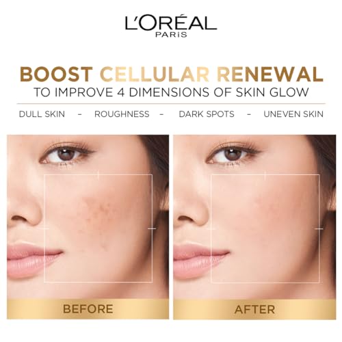 L'Oreal Paris Instant Glowing Serum, 1% Glycolic Acid, 2% Niacinamide, Reveals Even Skin Tone, Glycolic Bright Skin, 30ml