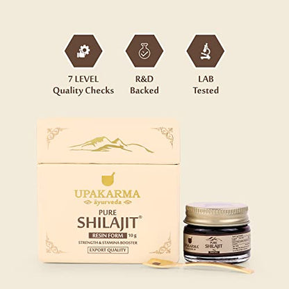 UPAKARMA Ayurveda 100% Ayurvedic, Original and Pure Shilajit/Shilajeet Resin - 10g