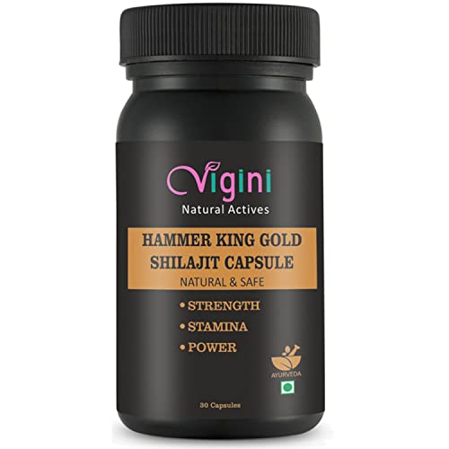 Vigini Natural Hammer King Gold Shilajit Ayurvedic Capsule Booster for Men Shilajit Extract, Ashwagandha, Safed Musli