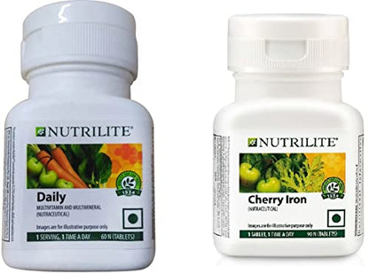 AMWAY Nutrilite Multivitamin daily 30 tablet and cherry Iron 90 tablet