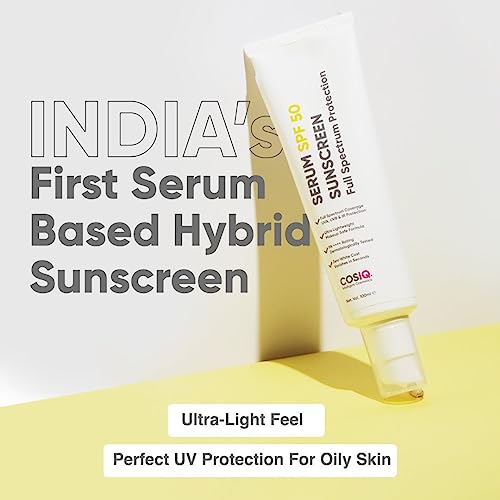 Cos-IQ Sunscreen Serum SPF 50 PA++++ | Broad Spectrum UVA, UVB & IR Protection | No White Cast | Ult-Greasy, Quick Absorbing | For Women & Men | 100ml