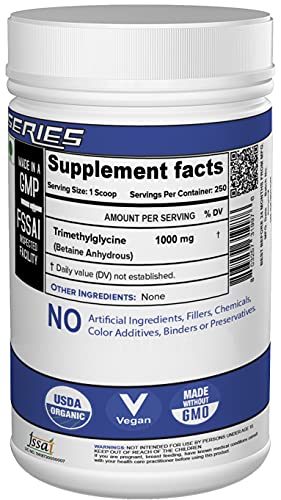 Nutrija-TRIMETHYLGLYCINE (TMG)(Betaine Anhydrous) - 250 grams x 2