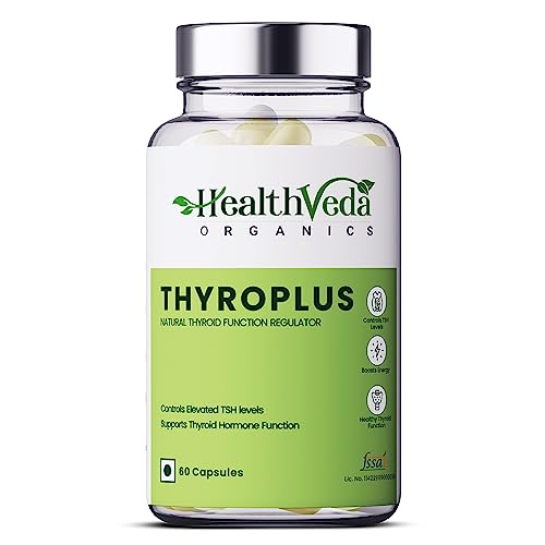 Health Veda Organics Thyroplus Supplements packed with Natural Ingredients I 60 Veg Capsules