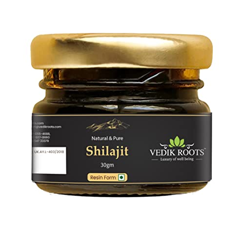 Vedikroots Pure and Natural Shilajit/Shilajeet Resin 30g - Performance Booster For Endurance and Stamina | Suitable for Men & Women (Pack of 1)