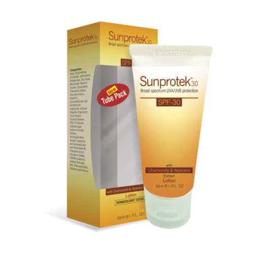 Salve Sunprotek Broad Spectrum Sunscreen with SPF 30+ Body & Face Lotion Protects from Harmful UVA/Uinish, Repairs Sun Burn Sun Tan - 50 ML(Pack of 1)
