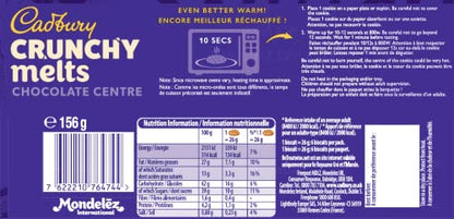 Cadbury Crunchy Melts Chocolate Chip Cookies with Soft Melting Centre Biscuit, 156g