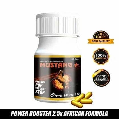 Mustang Plus Power Booster Capsules Boost Men Muscle Growth and Energy Ayurvedic 30 Capsules