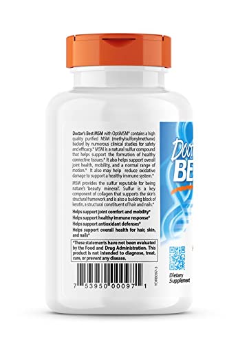 Doctor's Best MSM (1500 mg) Tablets, 120-Count