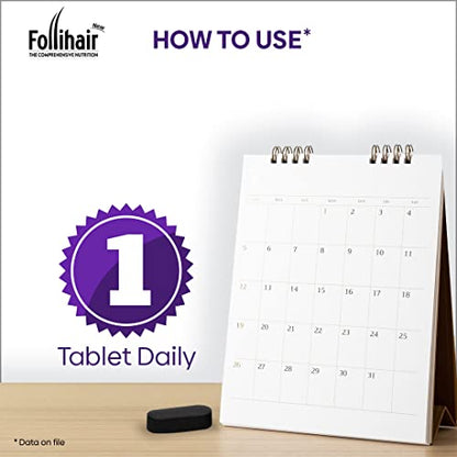 Follihair New Nutraceutical Pack of 30N Tablets Bottle