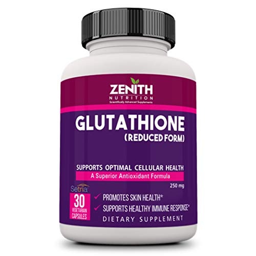 Zenith Nutrition Glutathione (Reduced Form) 250 mg - 30 Veg Capsules | Lab tested
