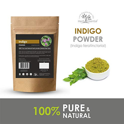 Herb Essential Indigo Leaves Powder Natural Hair Dye, 100 G