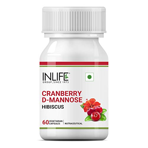 INLIFE Cranberry 400mg D-Mannose 400mg & Hibiscus 200mg Extract Urinary Tract UTI Health Supplement - 60 Veg Capsules