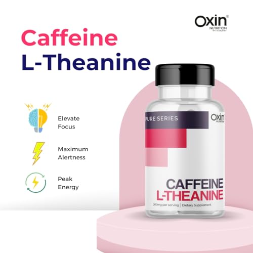 Oxin Nutrition Caffeine L Theanine 2:1 Focus & Energy Pure Series Imported (120 Capsules)