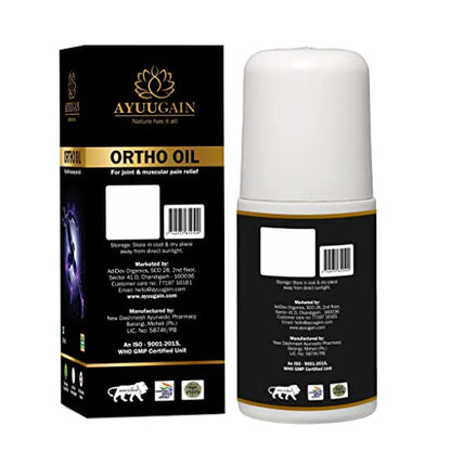 Ayuugain Ortho Oil Roll On For Joint Pain, Back Pain, Knee Pain, Shoulder Pain, Neck Pain, Muscle Pain - 50ml