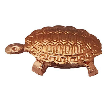 Divya Mantra Feng Shui Pure Copper 1.5 Inch Tortoise/Turtle with 2.25 Inch Diameter Water Plate; Vastu Living