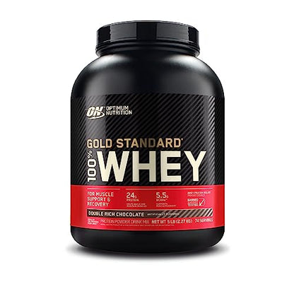 Optimum Nutrition Gold Standard 100% Whey Protein Powder - 5 lbs, 2.27 kg (Double Rich Chocolate)