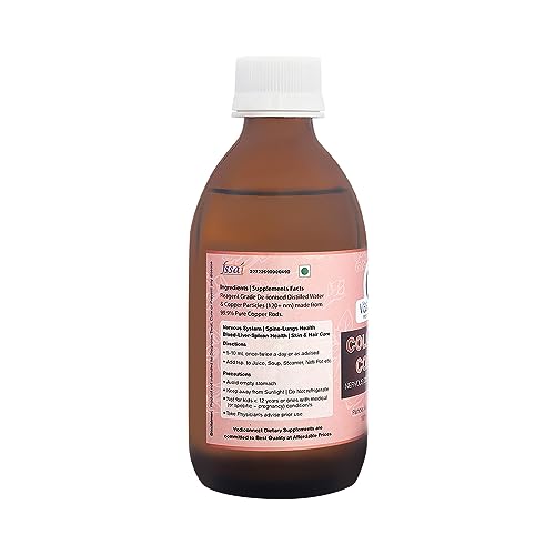 Colloidal Copper | 100% Transparent | Historical use of Copper for Health | Human Safe Particle Size | CNS & Spine Health | 250 mL