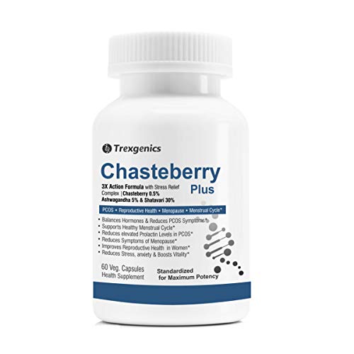 Trexgenics CHASTEBERRY PLUS Women's health formula with Chasteberry, Ashwagandha & Shatavari (60 Vcaps)