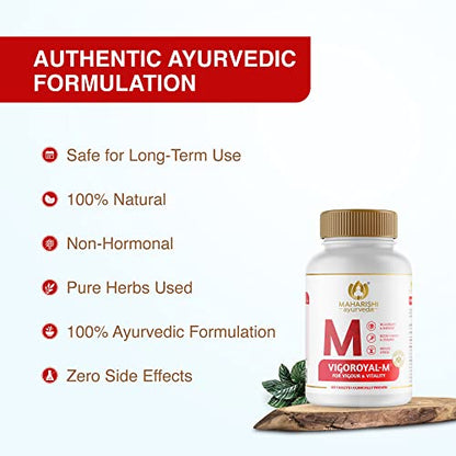 Shilajit Tablets | Maharishi Ayurveda Vigoroyal M & F Formulation For Vigor and Vitality| Contains Shilajeet, Ashwagandha and Gokshura 120 Tab