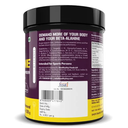 HealthyHey Sports - Beta-Alanine Powder for Endurance - 250 gram (250)