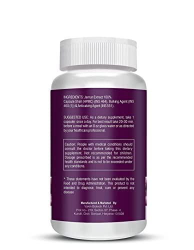 Vokin Biotech Jamun Seed Extract 90 Capsules For Men & Women