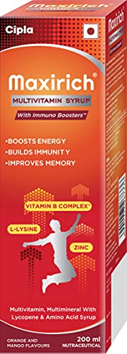 Cipla Maxirich Multivitamin Syrup | Boosts Immunity | Powerhouse of Vitamins & Minerals | 200 ml (Pack of 3)