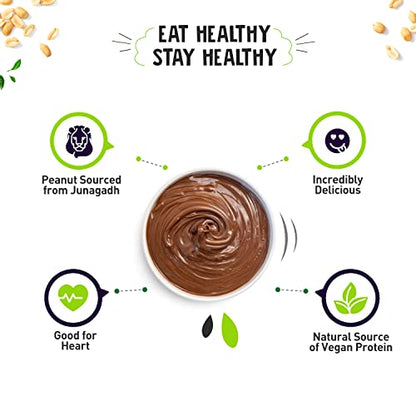 Alpino Chocolate Peanut Butter Smooth 400 G | Roasted Peanuts, Cocoa Powder & Choco Chips | Gluten-Free | Vegan