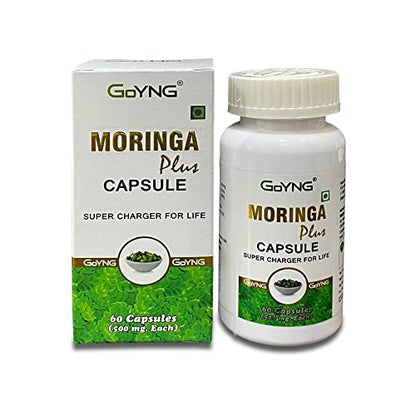 GoYNG Moringa Capsules - 500mg | Natural Nutrients & Antioxidants | 60 Capsules